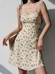 Strappy Tie Floral Mini Dress Mini Dresses