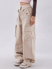 Buttoned High Waisted Cargo Pants Cargo Pants