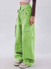 Buttoned High Waisted Cargo Pants Cargo Pants