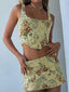 Jacquard Corset Top & Mini Skirt Set Apricot / S Two Piece Outfits