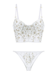 Vintage Lace Embroidery Bustier Corset Top