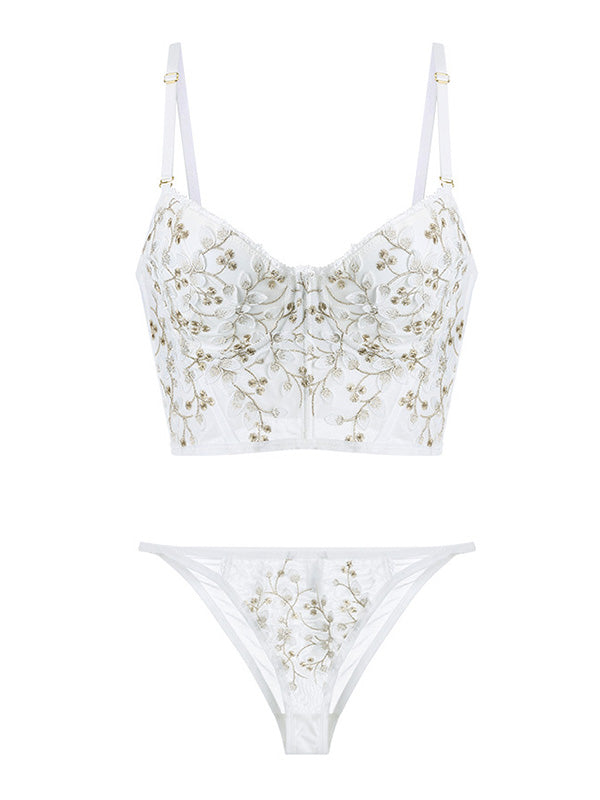 Vintage Lace Embroidery Bustier Corset Top