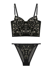 Vintage Lace Embroidery Bustier Corset Top