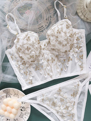 Vintage Lace Embroidery Bustier White 1 / S Corset Top