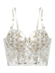 Vintage Lace Embroidery Bustier Corset Top