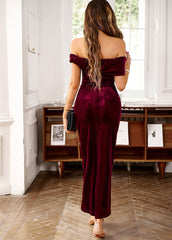 Velvet Off-the-shoulder Cocktail Dress