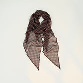 Brown Vintage Plaid Long Lightweight Neck Scarf