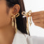 Liquid Irregular Ruched Bow Earrings