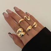 5-Piece Liquid Metal Ring Set