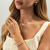 5 Piece Teardrop Pendant Bracelet Ring Earrings Necklace Set