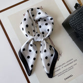 Polka Dot Square Neck Ribbon Head Scarf