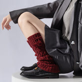 Knit Slouchy Red Christmas Leg Warmers