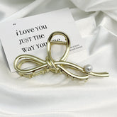 Premium Bow Metallic Large Hair Claw