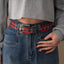 Distressed Denim Pattern Metal Belt
