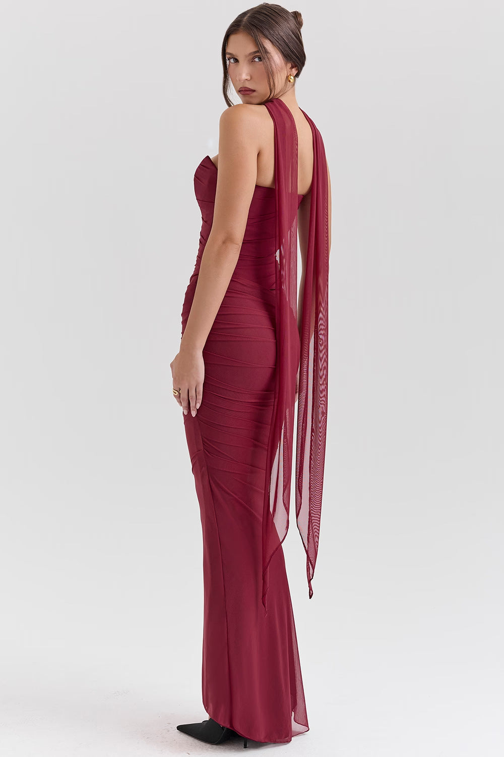 Corset Style Bodycon Formal Dress XS / Claret