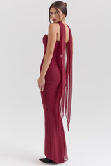 Corset Style Bodycon Formal Dress XS / Claret