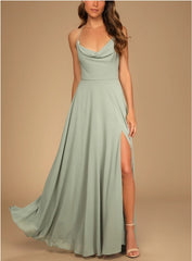 Sexy Halter Backless Maxi Formal Dress S / Light Green