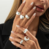 Unisex Irregular Geometric Open Knuckle Ring