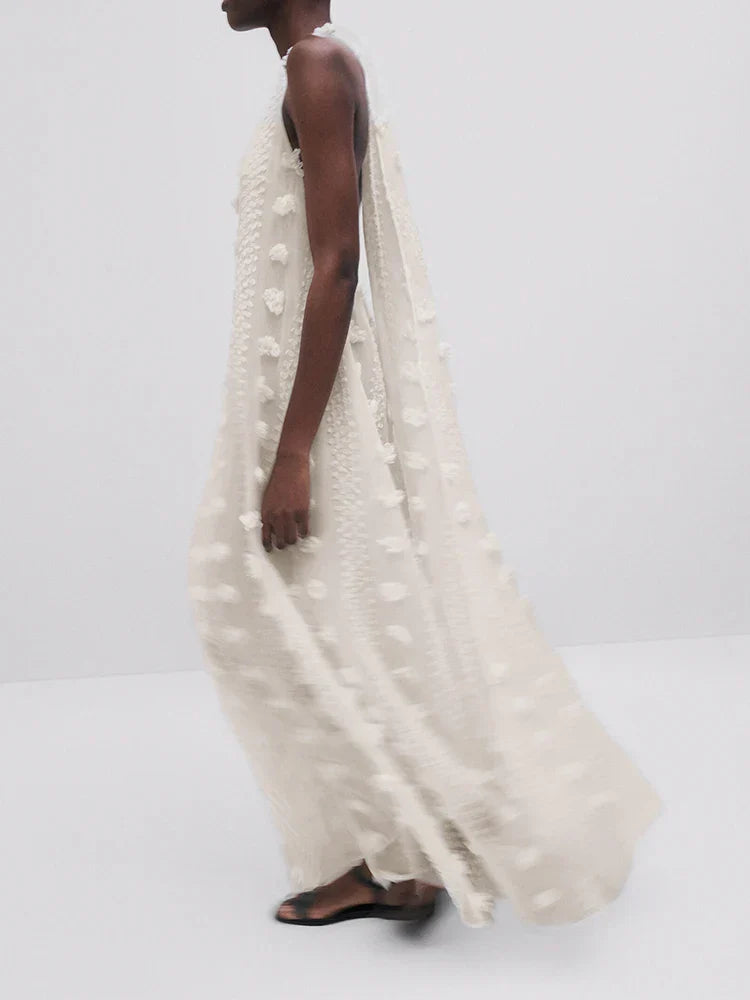 Halter Floral Mesh Patchwork Boho Dress