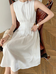 Button Embellished Satin Midi Dress Midi Dresses