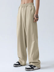 Men’s Paneled Loose Casual Pants Straight Leg Pants
