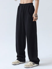 Men’s Paneled Loose Casual Pants Black / L Straight Leg Pants