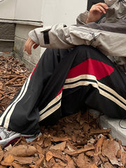 Men’s Panel Striped Loose Sweatpants Wide Leg Pants
