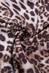 Lace Slit Spaghetti Strap Leopard Print Maxi Dress