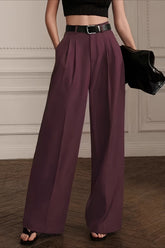 Chic High Waist Pleated Wide Pants