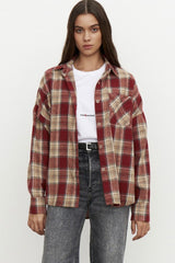 Vintage Plaid Relaxed Fit Blouse