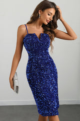 Sequin Spaghetti Strap Midi Dress