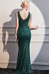 Long Spaghetti Strap Mermaid Formal Dress