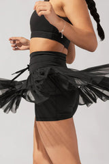 Pleated Tie High Waist Short Skirt