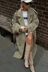 Wide Notch Lapel Single Breasted Overcoat