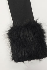 Faux Fur Collar Off Shoulder Bodycon Dress