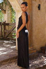 Satin Asymmetrical Shoulder High Slit Slim Fit Elegant Prom Dress