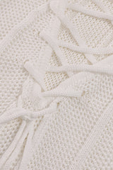 Sexy Split Backless Tie Knit Cardigan Sweater Dress