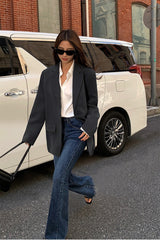 Black Slouchy Retro Style Blazer