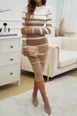 Colorblock Stripe Sweater Dress
