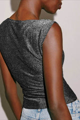 Y2K Sequin Sleeveless Bodycon Tank Top