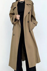 Oversized Lapel Midi Trench Overcoat