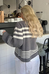 Color Block Stripe Knit Sweater