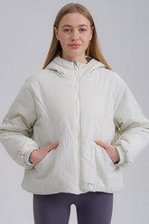 Relaxed Fit Short Puffer Jacket S / White