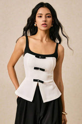 Chic Contrast Waist Sleeveless Tank Top
