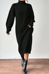 Turtleneck Pullover Sweater Dress