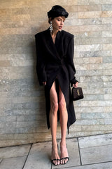 Elegant Longline Belted Trench Overcoat