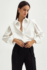 Elegant Structured Shoulder Blouse