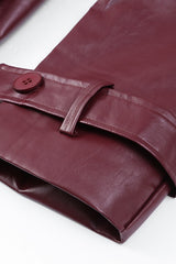 Belted Faux Leather Waist Fit Overcoat