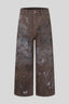 Dirty Wash Paint Splatter Wide Leg Jeans