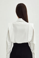 Elegant Structured Shoulder Blouse